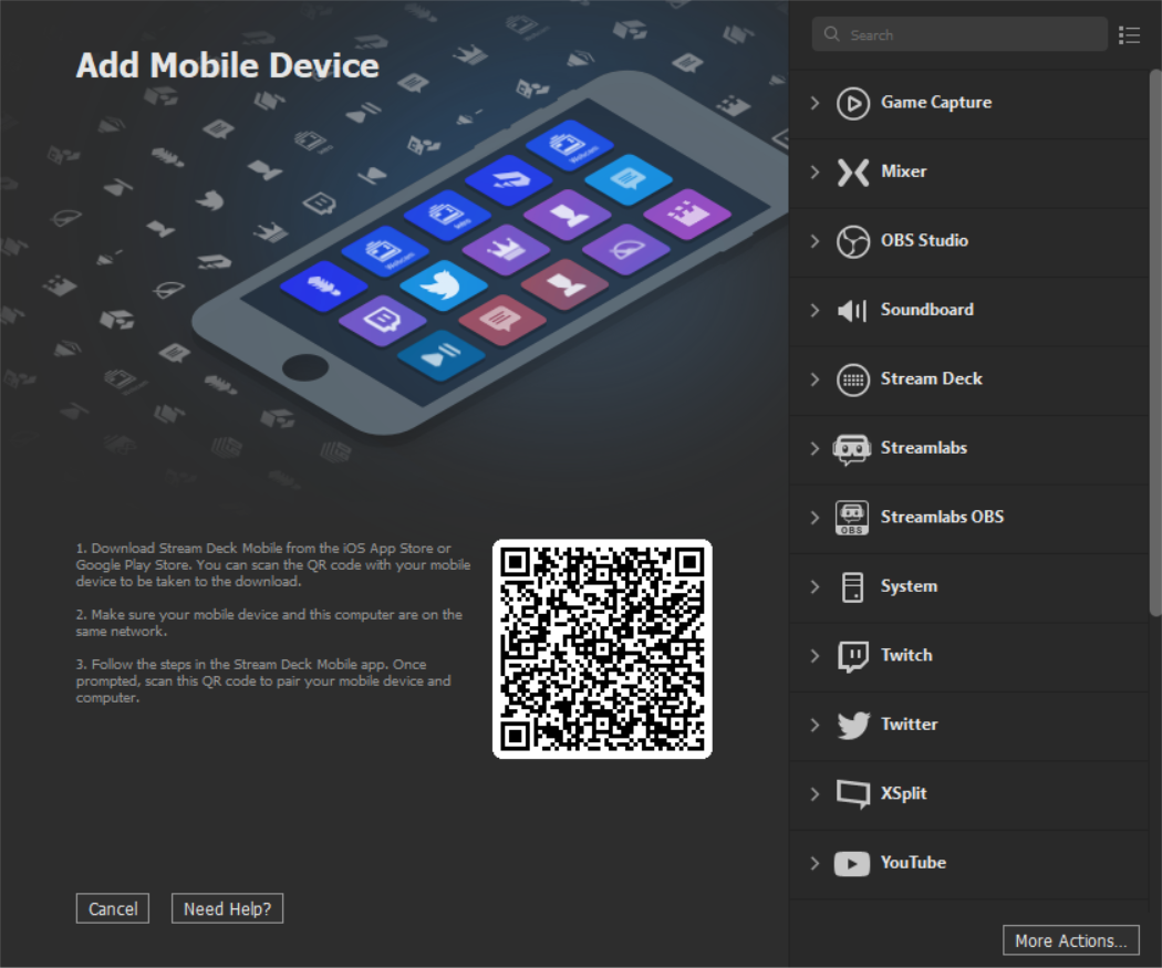 Streamdeck QR code app